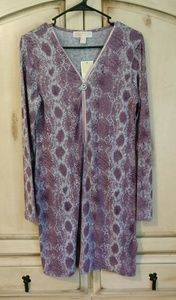 NEW Michael Kors Purple Snake-Print Dress Size Med